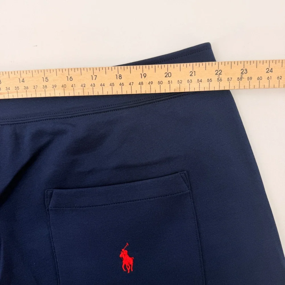 Polo Ralph Lauren Knit Shorts Mens 3XLT Navy Blue Script Logo Drawstring NEW
